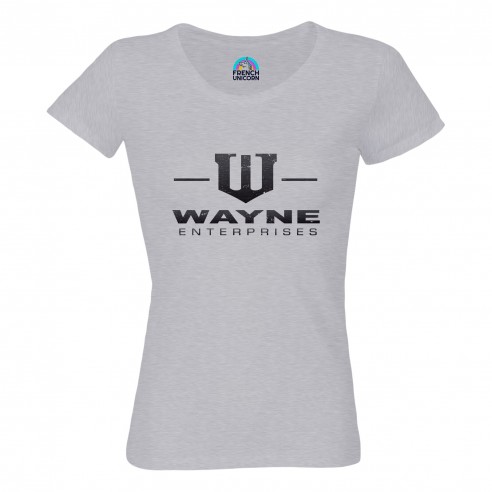 T-shirt Femme Col Echancré Wayne Entreprises Geek Jeux Video Serie Film