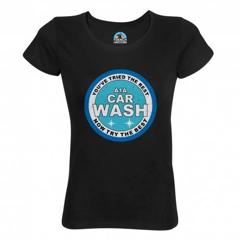 T-shirt Femme Col Echancré A1A Car Wash Geek Jeux Video Serie TV Film