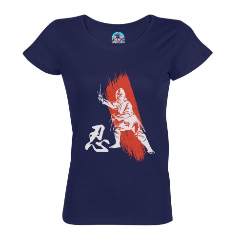 T-shirt Femme Col Echancré Ninja Arts Matiaux Manga Japon Asie Culture