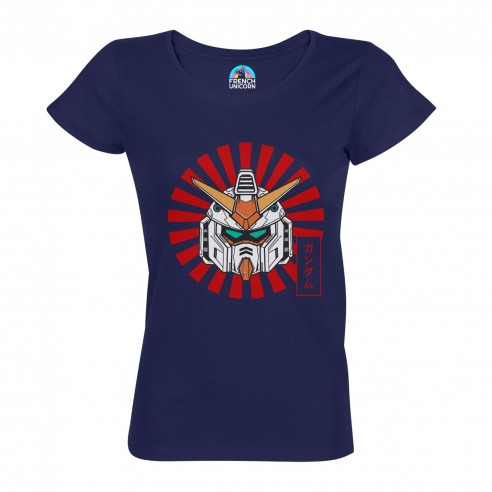 T-shirt Femme Col Echancré Robot Futuriste Manga Anime Japon Asie Culture