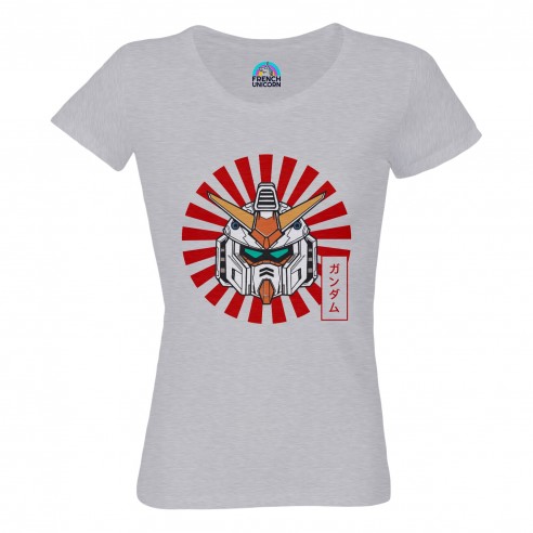 T-shirt Femme Col Echancré Robot Futuriste Manga Anime Japon Asie Culture