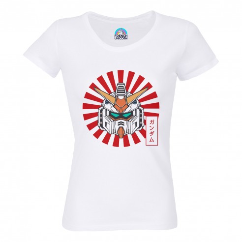 T-shirt Femme Col Echancré Robot Futuriste Manga Anime Japon Asie Culture