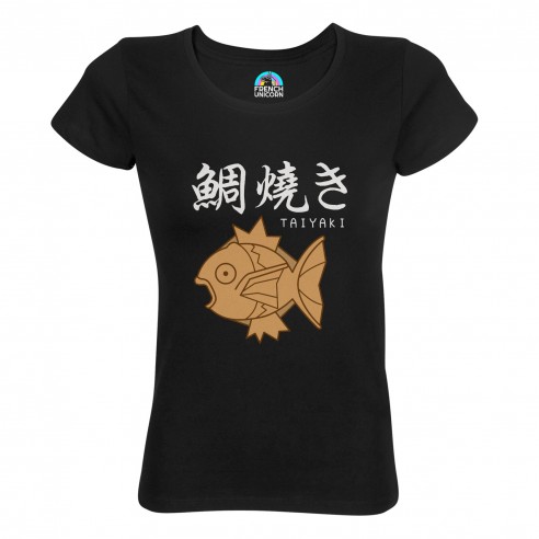 T-shirt Femme Col Echancré Taiyaki Glace Dessert Japon Asie Culture