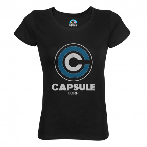 T-shirt Femme Col Echancré Capsule Corp. Geek Jeux Video Serie Film