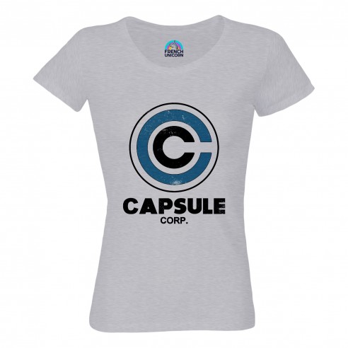 T-shirt Femme Col Echancré Capsule Corp. Geek Jeux Video Serie Film