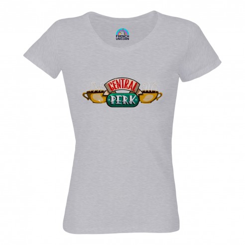 T-shirt Femme Col Echancré Central Perk Geek Jeux Video Serie Film