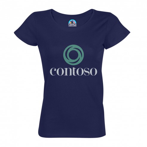T-shirt Femme Col Echancré Contoso Geek Ordinateur Informaticien