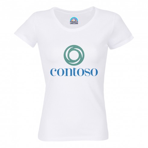 T-shirt Femme Col Echancré Contoso Geek Ordinateur Informaticien