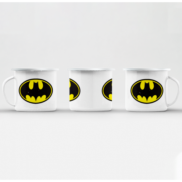 Mug GEEK en Métal Emaillé Batman Logo Super Héros BD Film Geek