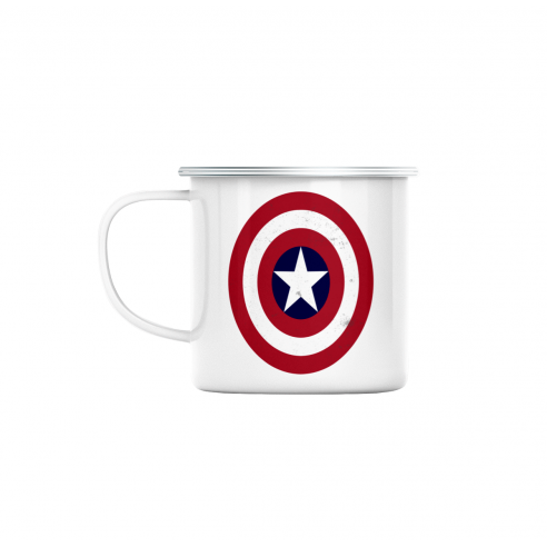 Mug GEEK en Métal Emaillé Captain America Logo Super Héros BD Film Geek