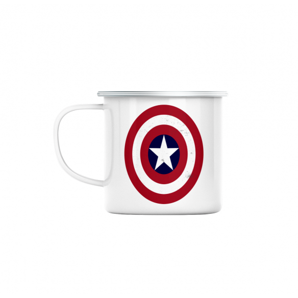 Mug GEEK en Métal Emaillé Captain America Logo Super Héros BD Film Geek