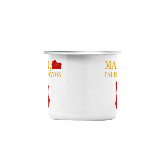 Mug GEEK en Métal Emaillé Maman J'ai raté l'avion - Castaway Film Parodie