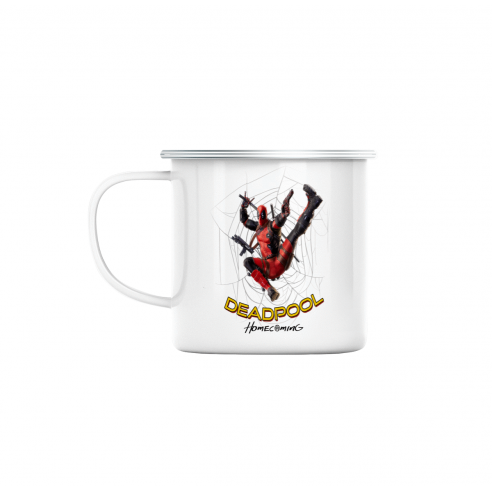 Mug GEEK en Métal Emaillé Spideman Deadpool Parodie Film Series Marque