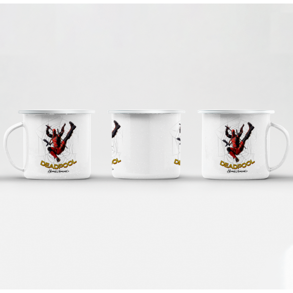 Mug GEEK en Métal Emaillé Spideman Deadpool Parodie Film Series Marque