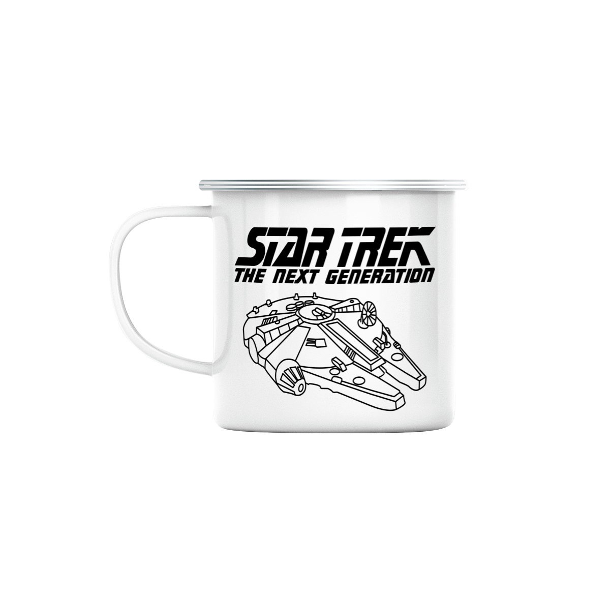 Mug GEEK en Métal Emaillé Star Trek - Falcon Millenium Parodie Film Series Marque