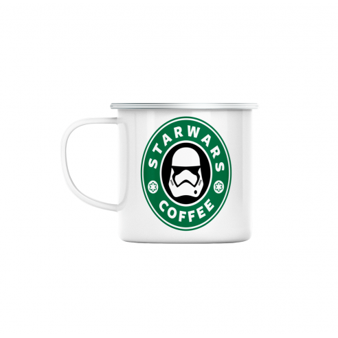 Mug GEEK en Métal Emaillé Star Wars Coffee - Starbucks Parodie Film Series Marque