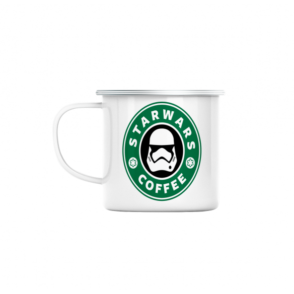 Mug GEEK en Métal Emaillé Star Wars Coffee - Starbucks Parodie Film Series Marque