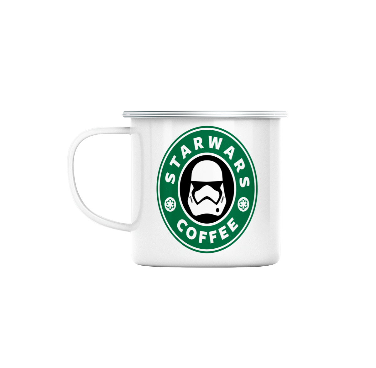 Mug GEEK en Métal Emaillé Star Wars Coffee - Starbucks Parodie Film Series Marque