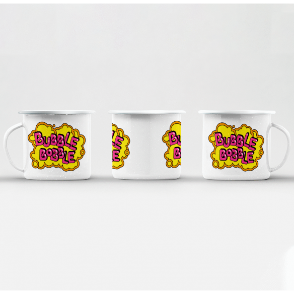 Mug GEEK en Métal Emaillé Bubble Bobble Jeux Vidéo Retro Gaming Vintage