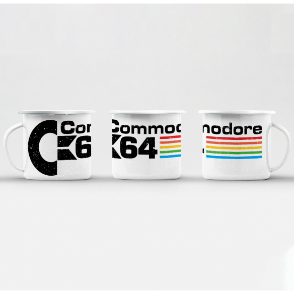 Mug GEEK en Métal Emaillé Commodore 64 Jeux Vidéo Retro Gaming Vintage