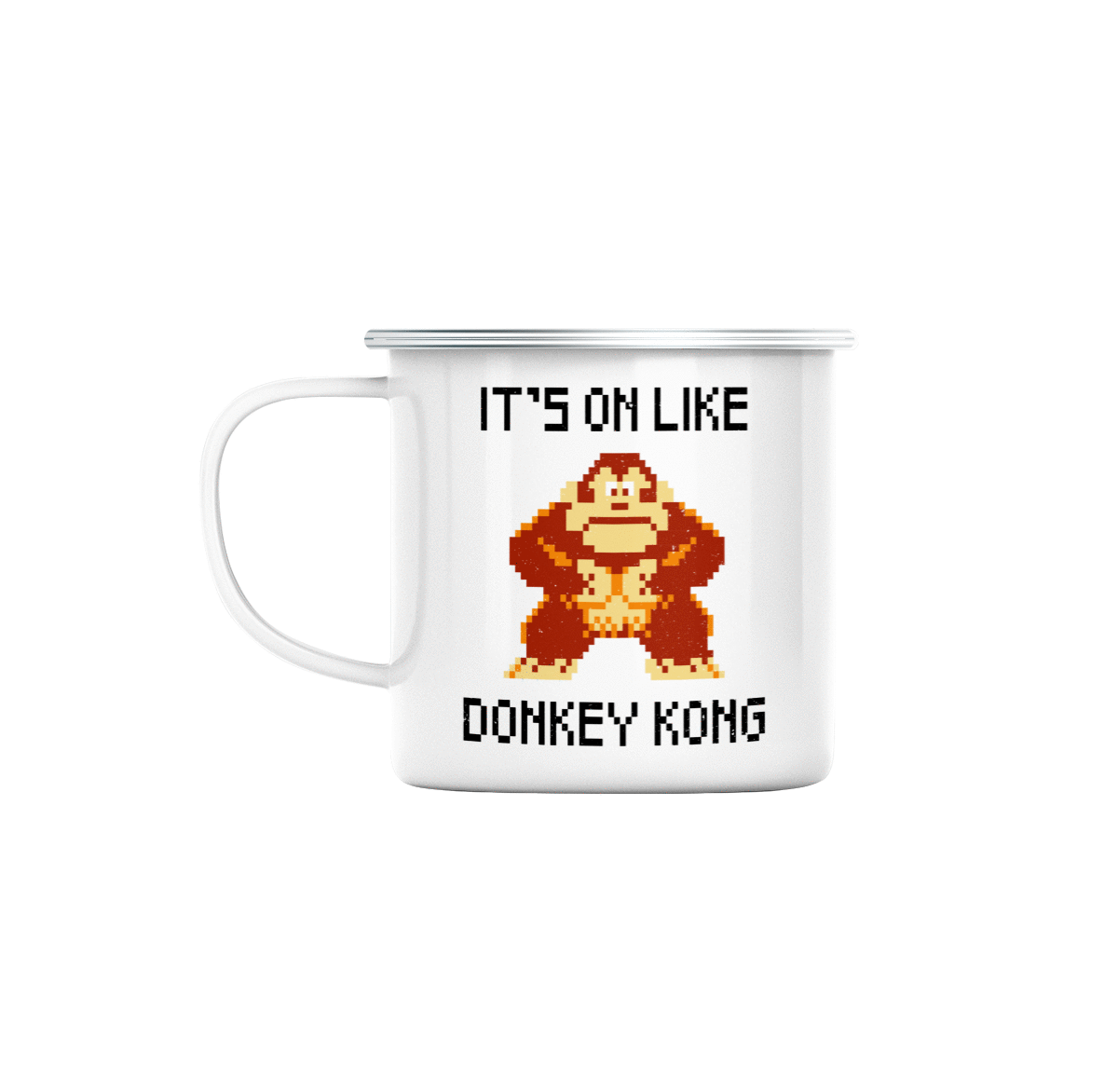 Mug GEEK en Métal Emaillé It's on like Donkey Kong Jeux Vidéo Retro Gaming Vintage