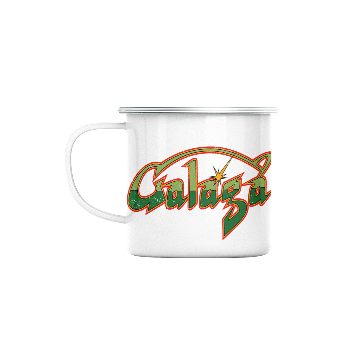 Mug GEEK en Métal Emaillé Galaga Jeux Vidéo Retro Gaming Vintage