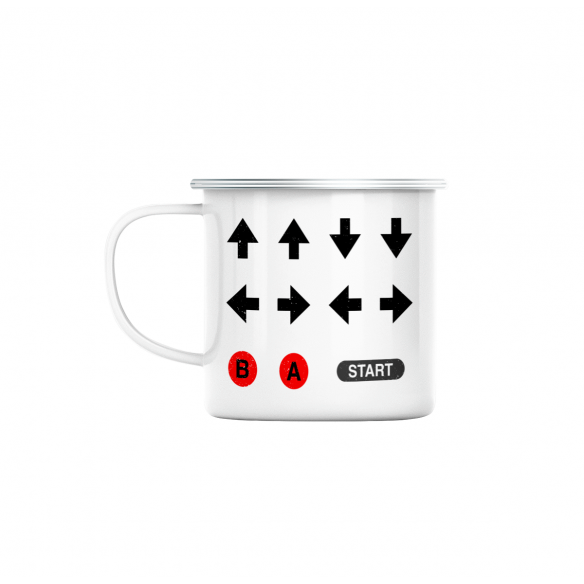 Mug GEEK en Métal Emaillé Code Triche Jeux Vidéo Retro Gaming Vintage