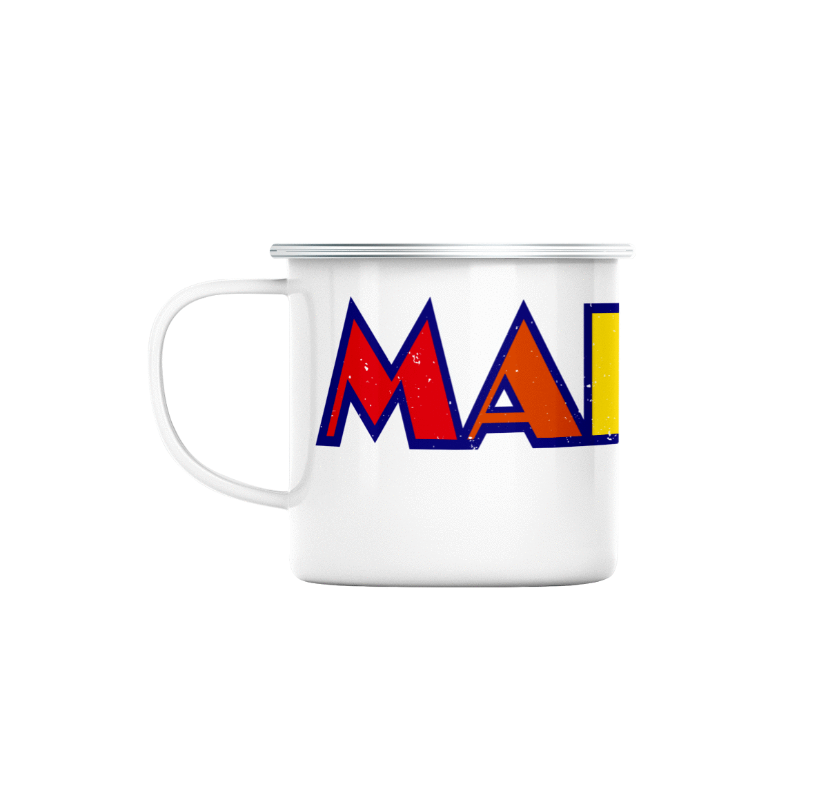 Mug GEEK en Métal Emaillé Mappy Jeux Vidéo Retro Gaming Vintage Arcade