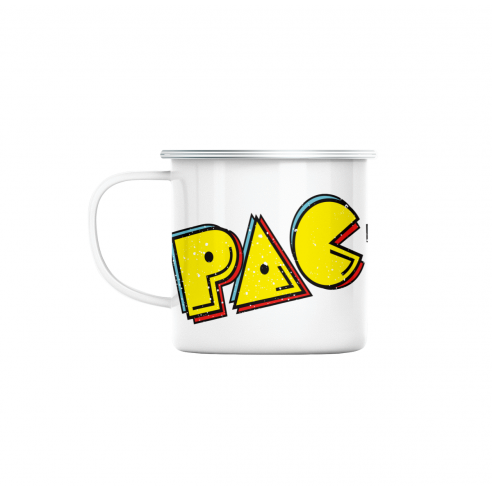 Mug GEEK en Métal Emaillé Pac-Man Jeux Vidéo Retro Gaming 8 Bit
