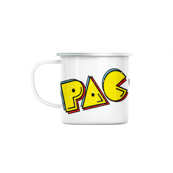 Mug GEEK en Métal Emaillé Pac-Man Jeux Vidéo Retro Gaming 8 Bit