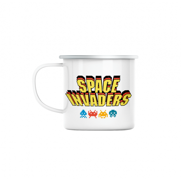 Mug GEEK en Métal Emaillé Space Invaders Jeux Vidéo Retro Gaming Vintage