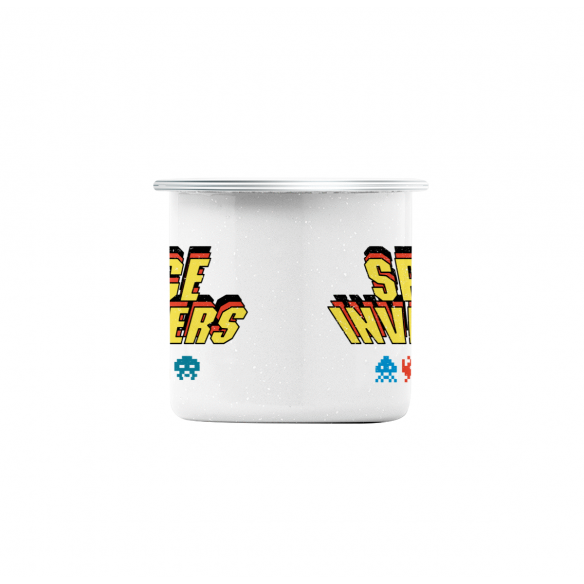Mug GEEK en Métal Emaillé Space Invaders Jeux Vidéo Retro Gaming Vintage
