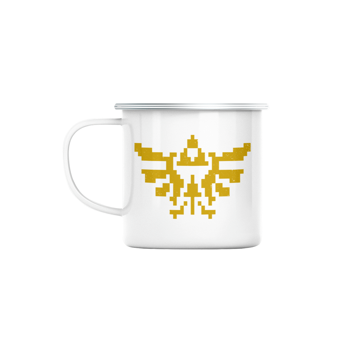 Mug GEEK en Métal Emaillé Hylian Crest Triforce Zelda Jeux Vidéo Retro Gaming Vintage