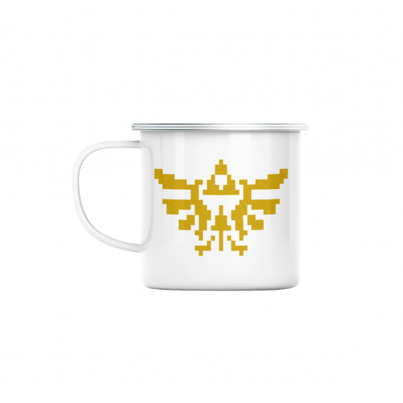 Mug GEEK en Métal Emaillé Hylian Crest Triforce Zelda Jeux Vidéo Retro Gaming Vintage
