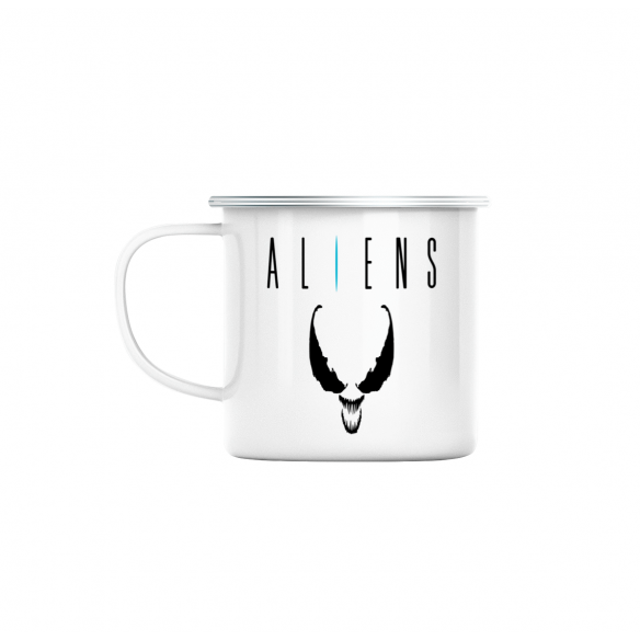 Mug GEEK en Métal Emaillé Aliens Venom Super Héros Parodie BD Film