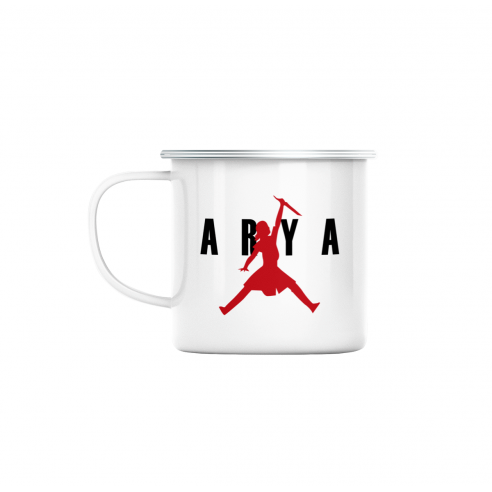Mug GEEK en Métal Emaillé  Arya Basket Parodie Series Marque