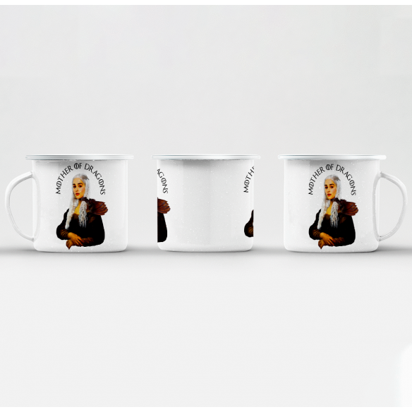 Mug GEEK en Métal Emaillé Daernys - Mona Lisa Parodie Film Series Peinture