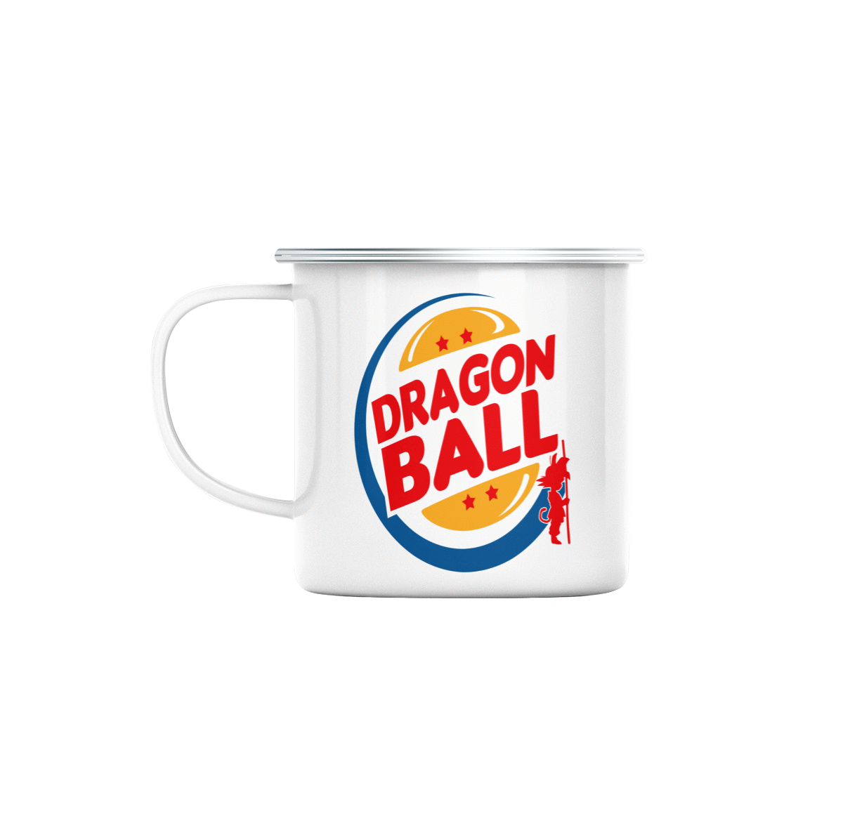 Mug GEEK en Métal Emaillé Burger Dragon Ball Parodie Film Series Anime Fast Food