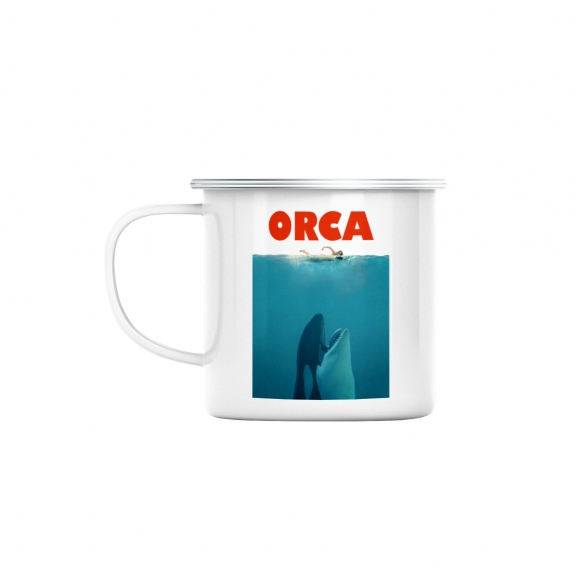 Mug GEEK en Métal Emaillé Orca - Requin Parodie Film Series Requin Orque