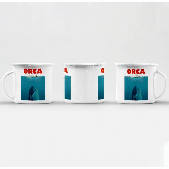Mug GEEK en Métal Emaillé Orca - Requin Parodie Film Series Requin Orque