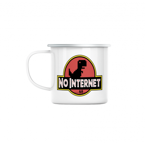 Mug GEEK en Métal Emaillé  Not Internet Dinosaure Jurassic Parodie Film Marque
