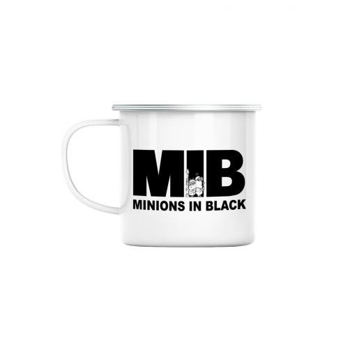 Mug GEEK en Métal Emaillé MIB Minions in Black Parodie Film Anime