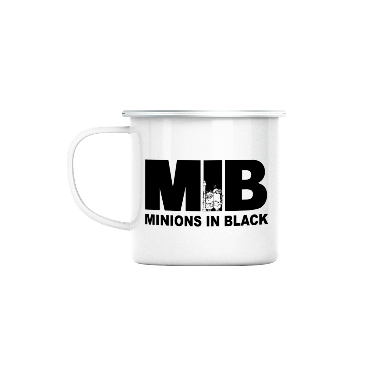Mug GEEK en Métal Emaillé MIB Minions in Black Parodie Film Anime