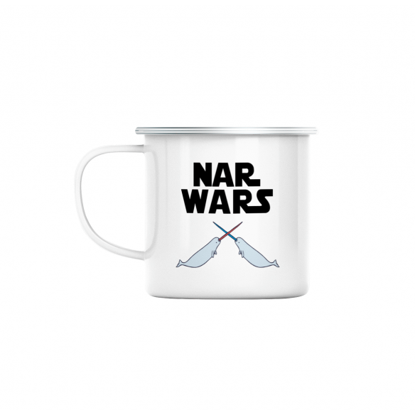 Mug GEEK en Métal Emaillé Nar Wars La guerre des Narvals Parodie Film Etoiles Science fiction