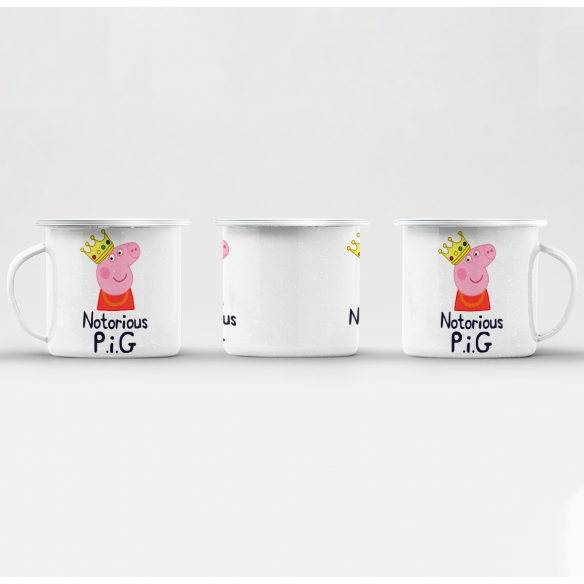 Mug GEEK en Métal Emaillé Notorious Pig Parodie Anime Rap Rappeur