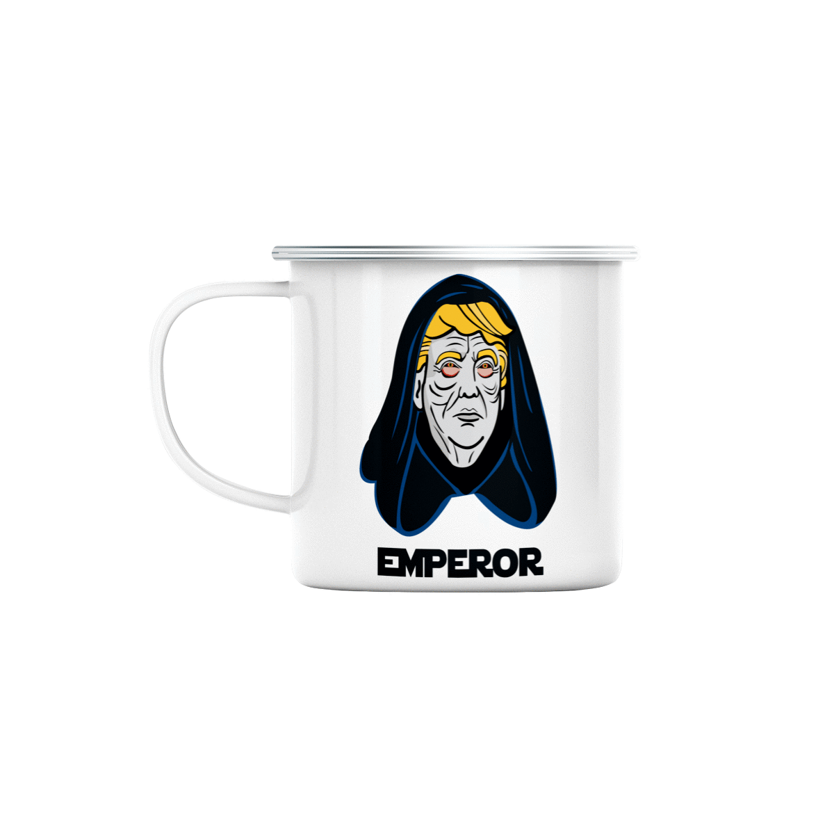 Mug GEEK en Métal Emaillé Empereur Dark Sidious Trump Parodie Film Series Président
