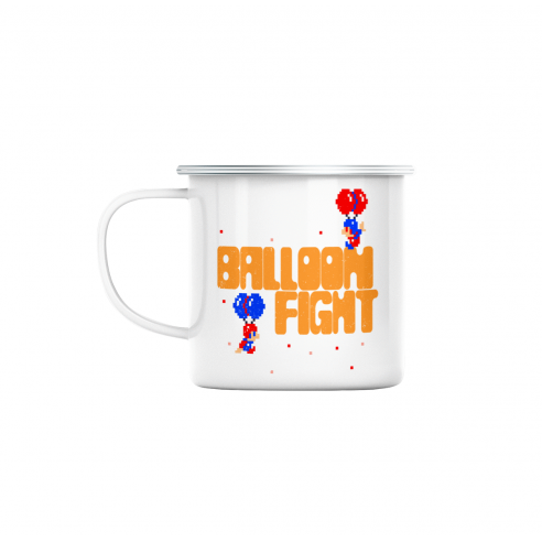 Mug GEEK en Métal Emaillé Balloon Fight Jeux Vidéo Retro Gaming Vintage Arcade