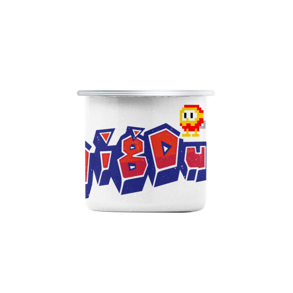 Mug GEEK en Métal Emaillé Dig Dug Jeux Vidéo Retro Gaming Vintage Arcade