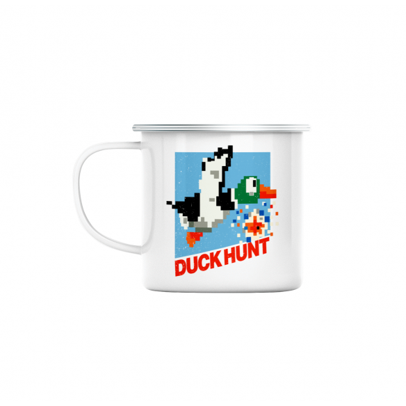 Mug GEEK en Métal Emaillé Duck Hunt 8 bit Jeux Vidéo Retro Gaming Vintage Arcade
