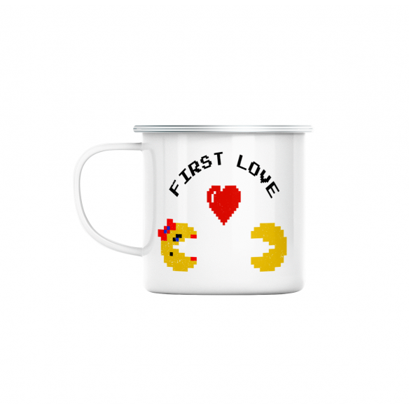 Mug GEEK en Métal Emaillé First Love Jeux Vidéo Retro Gaming Saint Valentin 8 Bit